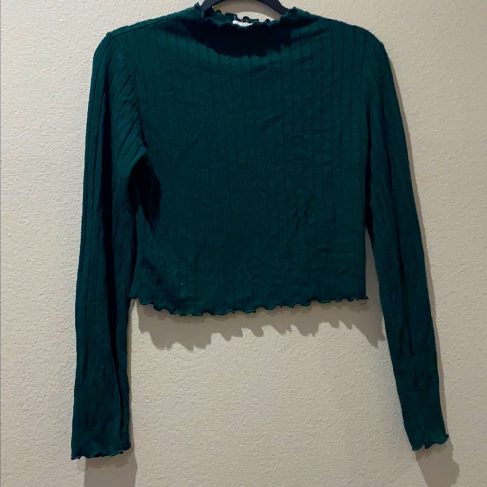 Jade Green Knit Crop Top